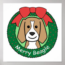 Beagle Christmas Poster