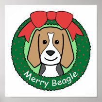 Beagle Christmas Poster