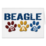 BEAGLE DAD Paw Print Card