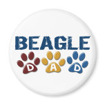 BEAGLE DAD Paw Print Fridge Magnets