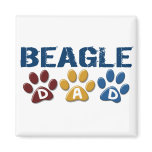 BEAGLE DAD Paw Print Magnet