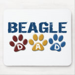 BEAGLE DAD Paw Print Mouse Mat