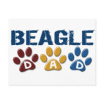 BEAGLE DAD Paw Print Post Card