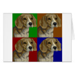 Beagle Dark Primary Color Collage Cards