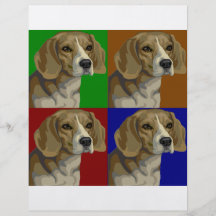 Beagle Dark Primary Color Collage Flyer Design