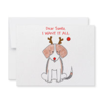 Beagle Dear Santa Custom Invite