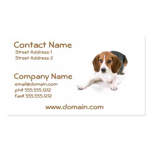 Beagle Dog Business Card (front side)