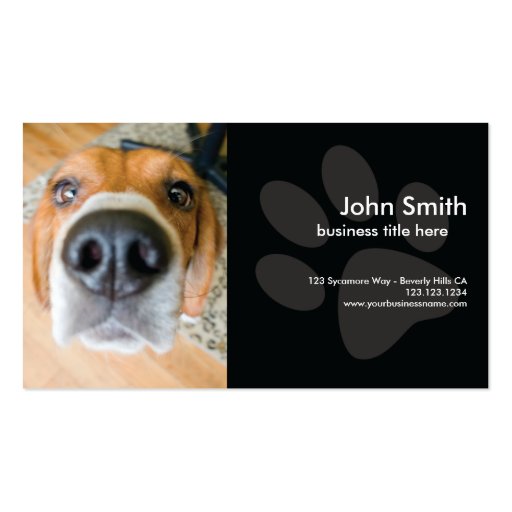Beagle Dog Design business card (front side)