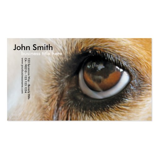 Beagle Dog Eye Design business card (front side)