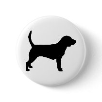 Beagle Dog (in black) Button