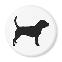 Beagle Dog (in black) Refrigerator Magnet