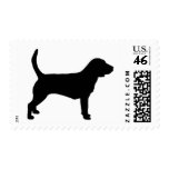 Beagle Dog (in black) Postage Stamp