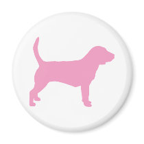 Beagle Dog (in pink) magnets by dogsandhorses Beagle Dog (in pink) magnets