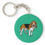 Beagle Green Keychain
