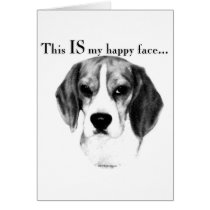 Beagle Happy Face Greeting Cards