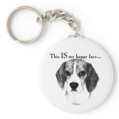 Beagle Happy Face Key Chain by GreyWolfCreation