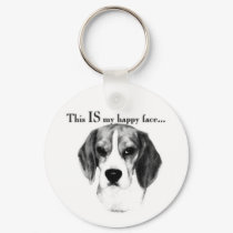 Beagle Happy Face keychains