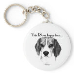 Beagle Happy Face Key Chain