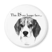Beagle Happy Face Fridge Magnets