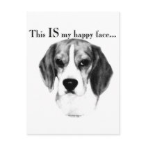 Beagle Happy Face Postcards