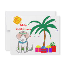 Beagle Hawaiian Christmas invitations