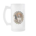 Beagle Hound Frosted Beer Mug