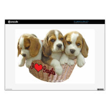 Beagle Hound Pups, I Love Beagles Skins For Laptops
