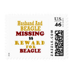 Beagle & Husband Missing Reward For Beagle Postage Stamps