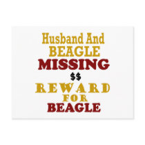 Beagle & Husband Missing Reward For Beagle Postcard