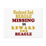 Beagle & Husband Missing Reward For Beagle postcards