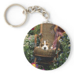 Beagle In Garden Chair Keychain