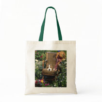 Beagle In Garden Chair Tote Bag