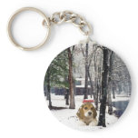Beagle In The Snow Keychain