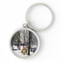 Beagle In The Snow Keychain