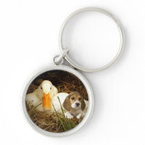 Beagle Keychain With Duck