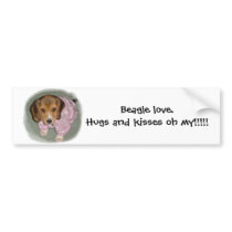 Beagle love.Hugs and kisses oh my bumper stickers by pugsandbeagles Beagle love.Hugs and kisses oh my bumper stickers