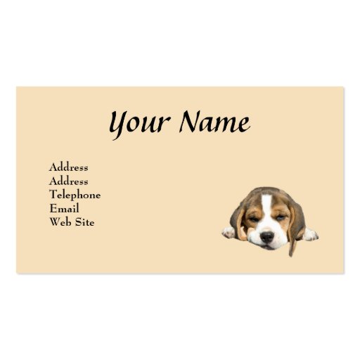 Beagle Lover Business Card (back side)