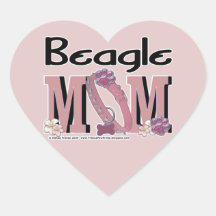 Beagle MOM Heart Sticker