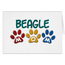 BEAGLE MOM Paw Print Cards