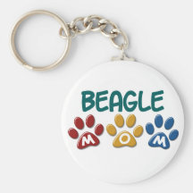 BEAGLE MOM Paw Print Key Chain