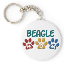 BEAGLE MOM Paw Print Key Chain