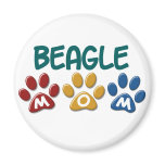 BEAGLE MOM Paw Print Magnet