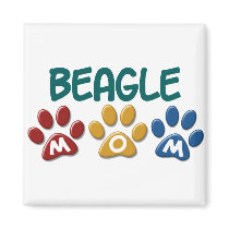 BEAGLE MOM Paw Print Magnet