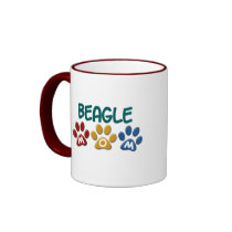 BEAGLE MOM Paw Print Mugs