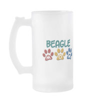 BEAGLE MOM Paw Print Coffee Mug