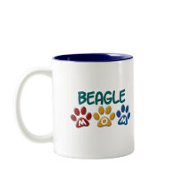 BEAGLE MOM Paw Print Coffee Mug