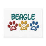 BEAGLE MOM Paw Print Post Cards