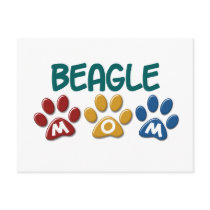 BEAGLE MOM Paw Print Post Cards