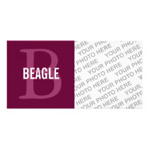 Beagle Monogram Personalized Photo Card