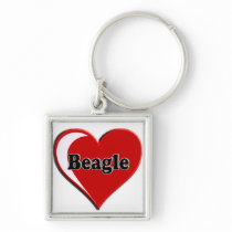Beagle on Heart for dog lovers Keychain
